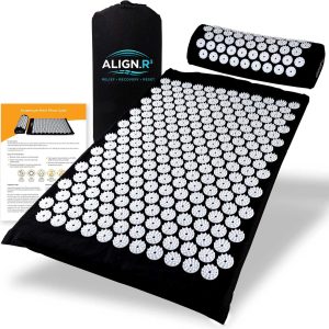 Acupressure Mat & Pillow Set with Travel Bag - Cushioned Spike Acupuncture Massage Mat